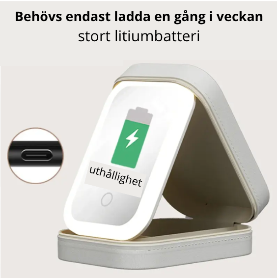 Justerbar sminkspegel och förvaringsbox med LED i 1™ - Upptäck lyx och bekvämlighet! 💞