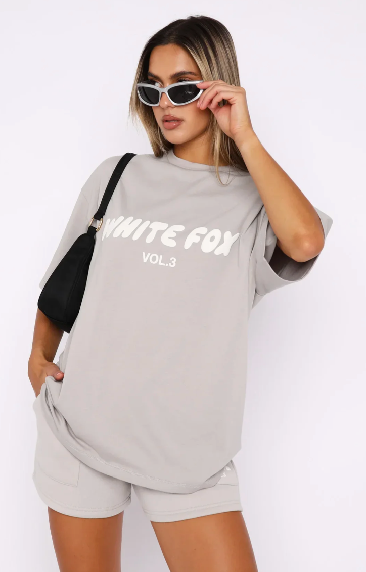 Foxie™ | Oversized sommarset "White Fox"