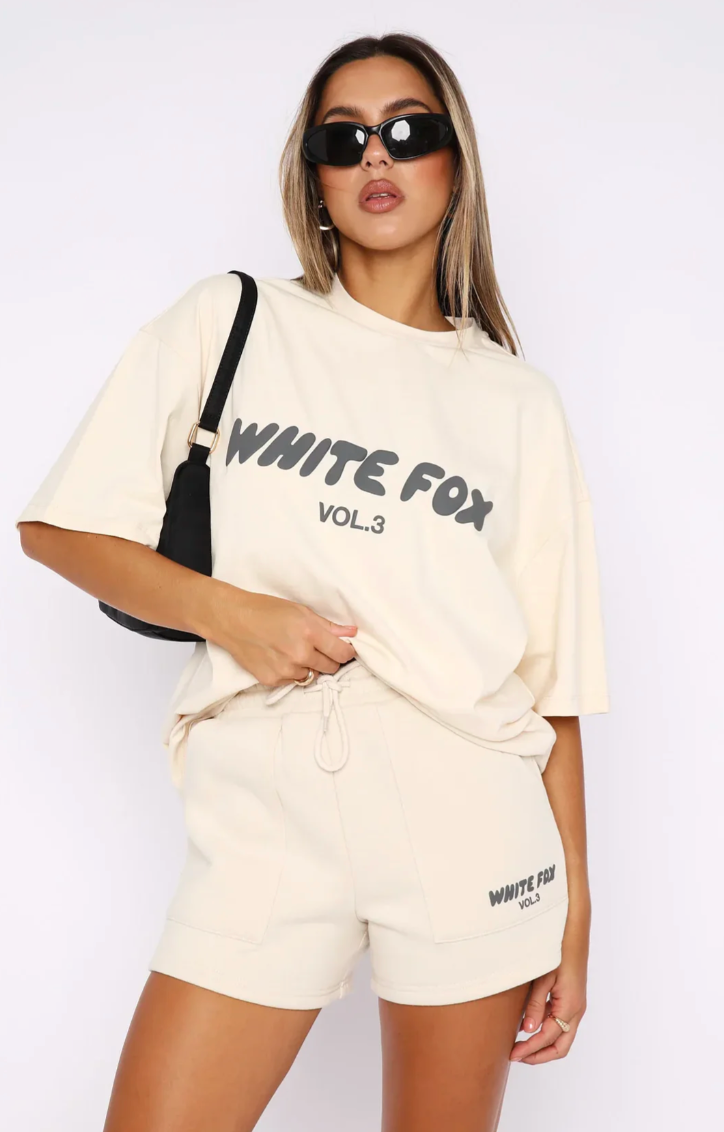 Foxie™ | Oversized sommarset "White Fox"