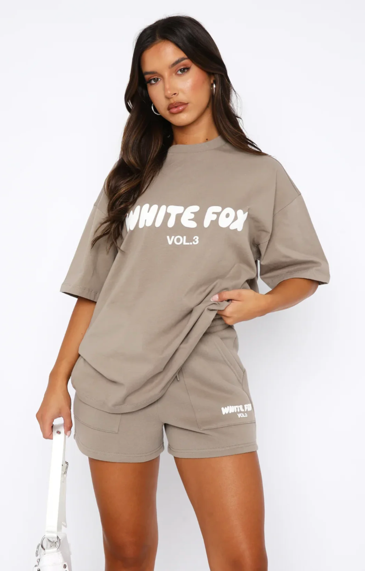 Foxie™ | Oversized sommarset "White Fox"